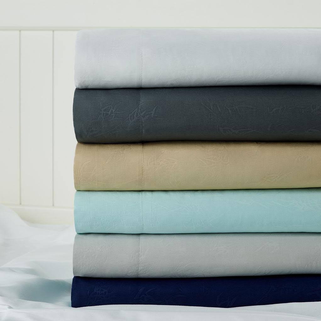 Bamboo 1800 Count Leaf Embossed Bed Sheet Set
