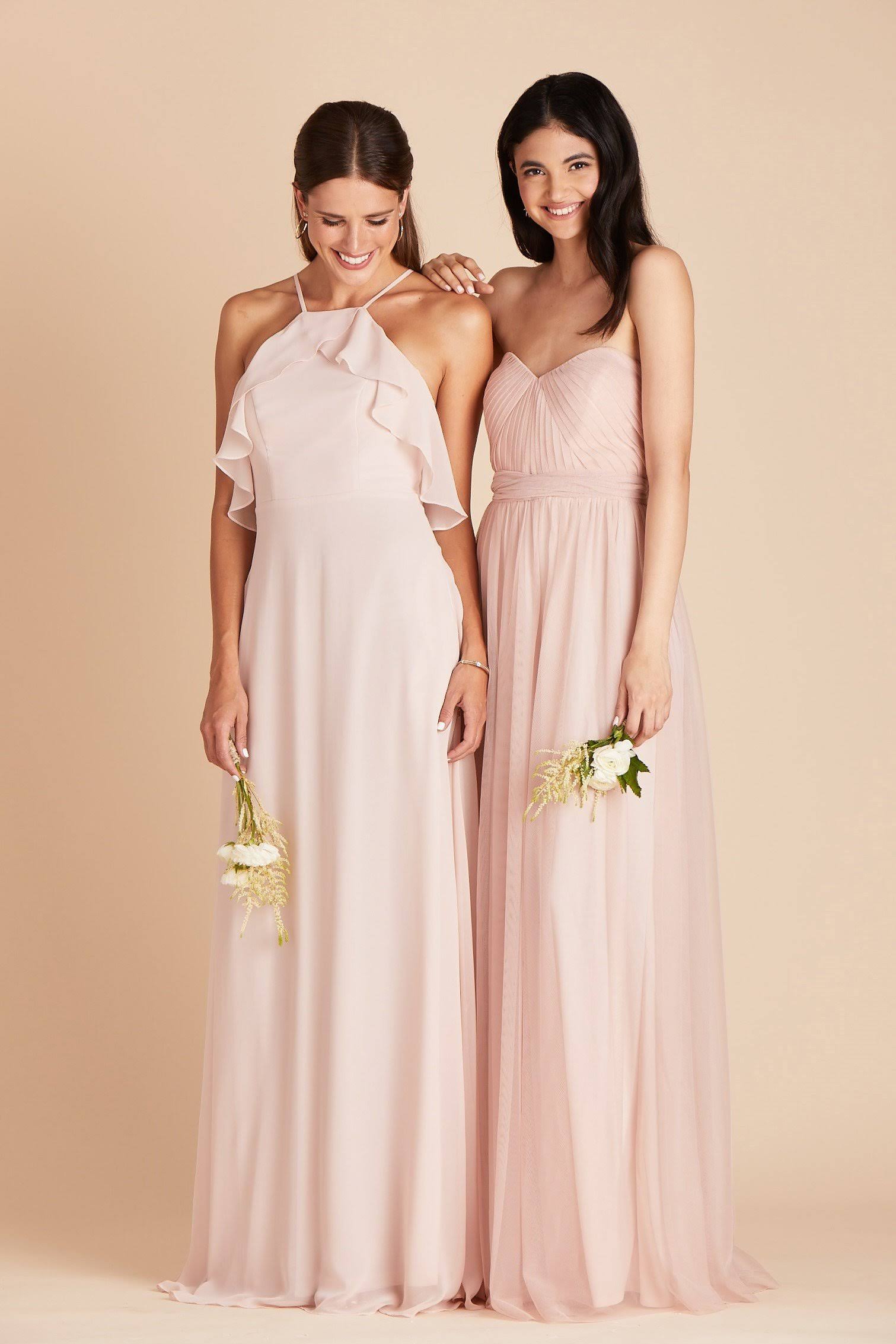 Jules Chiffon Bridesmaid Dress in Pale Blush XL / Pale Blush