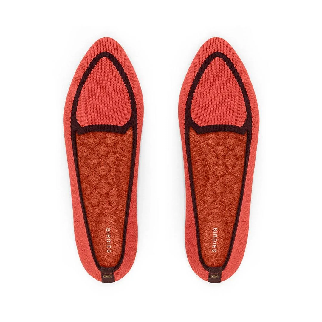 Birdies The Blackbird - Coral Reef Orange Flats - Washable | Vegan , Size 9.5