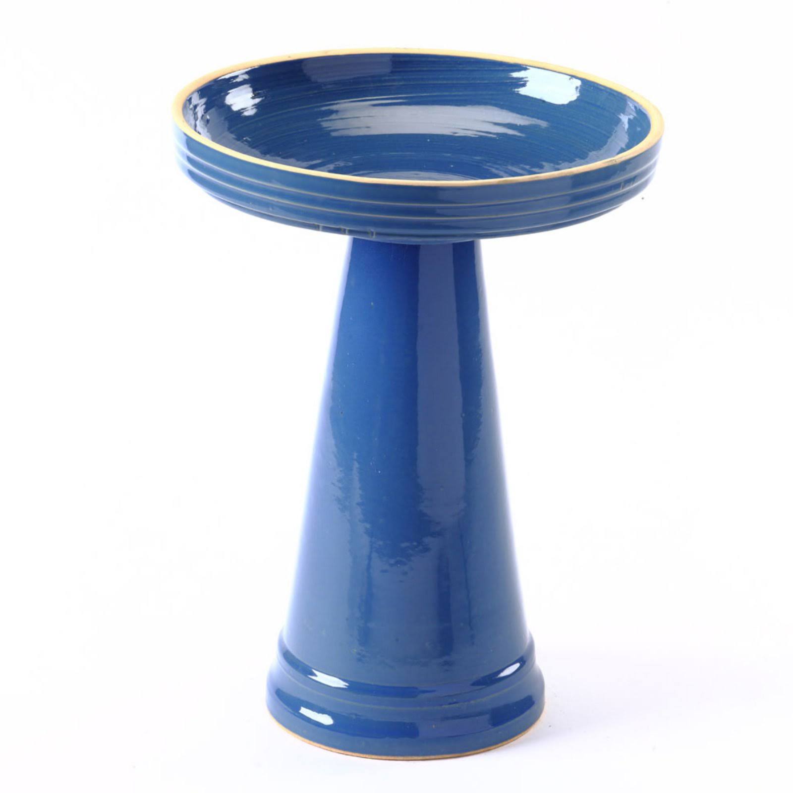 Birds Choice Burley Clay&s Bellflower Birdbath, Blue