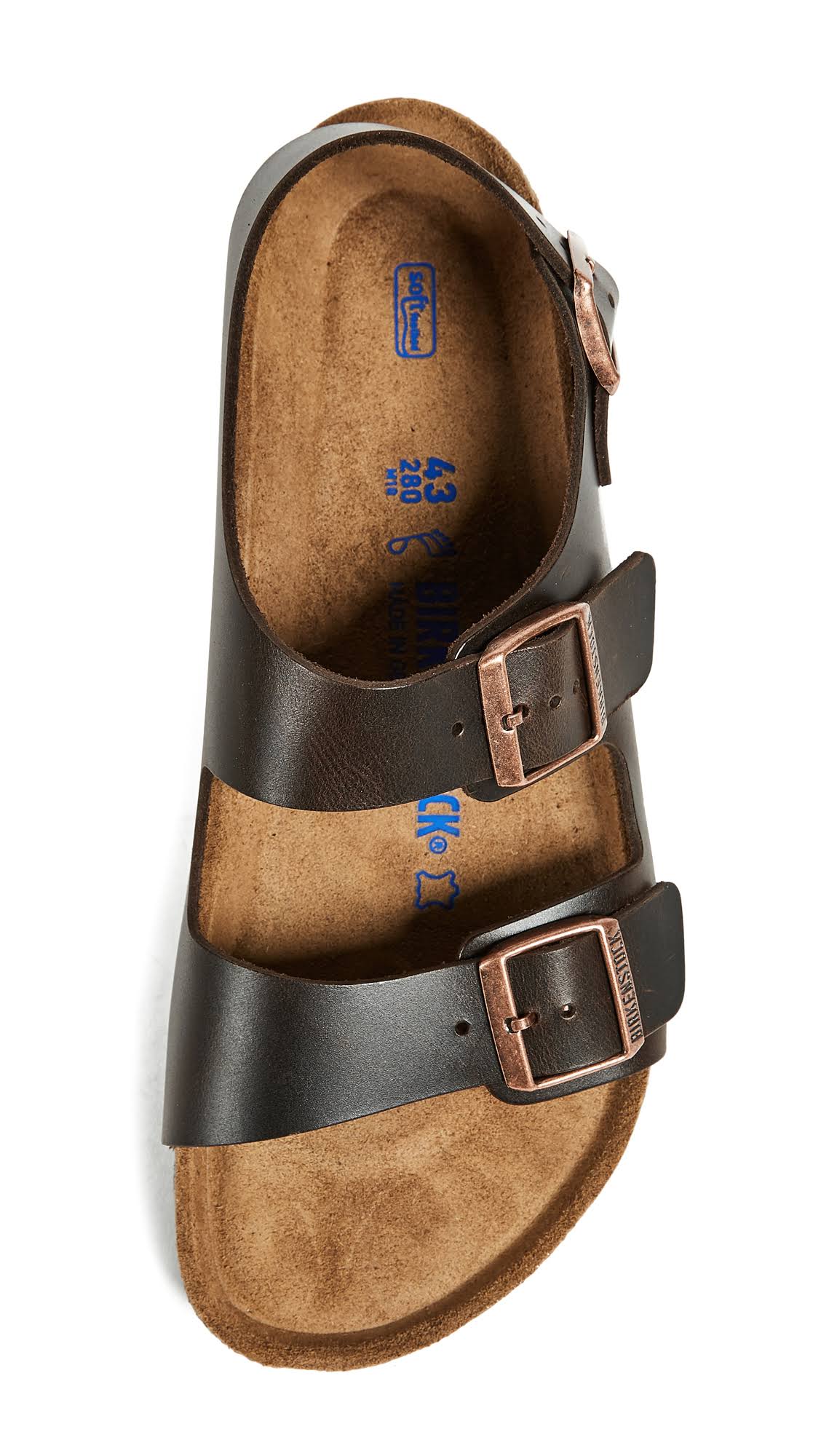 Birkenstock Milano Soft Footbed Sandal - 46 - Brown Amalfi Leather