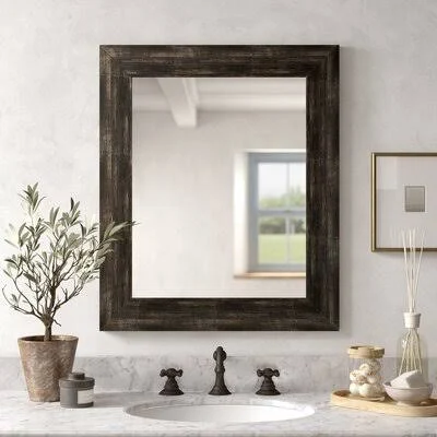 Loon Peak Brushed Classic Wall Mirror - Size: 32.5x22 H x 26.5x22 W