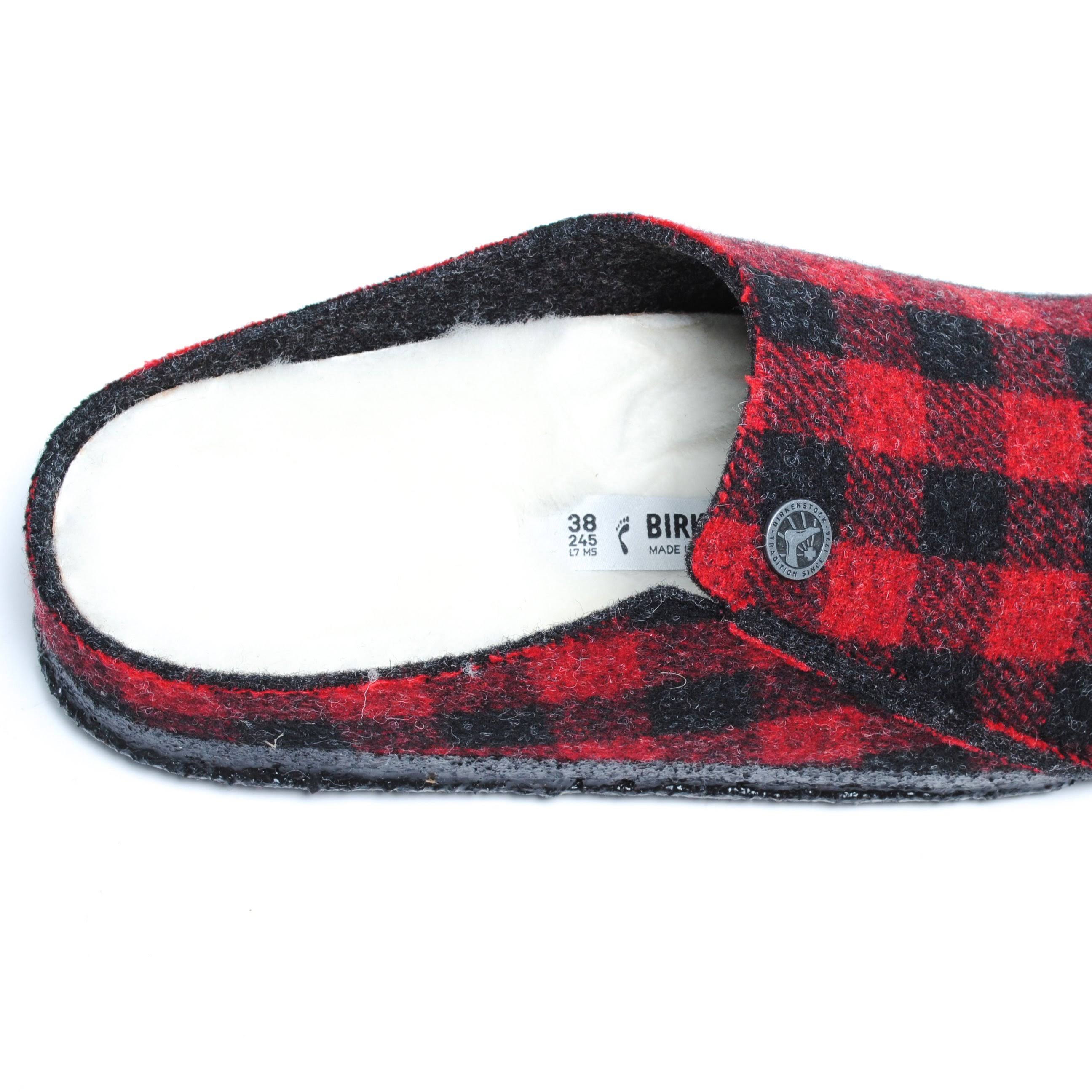 Birkenstock Zermatt Shearling Plaid Red / 38