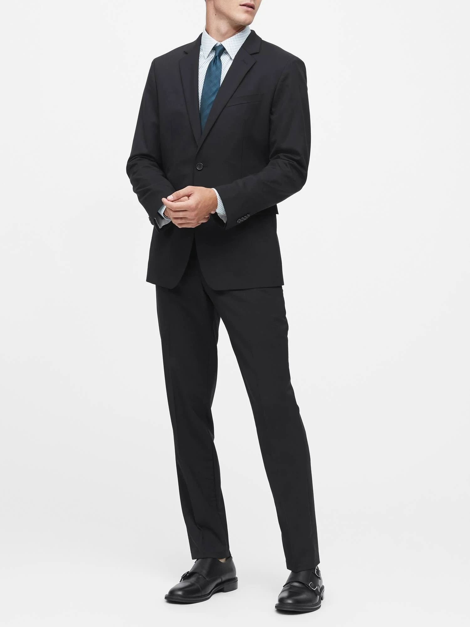 Banana Republic Men's Standard Solid Italian Wool Suit Jacket Black Size 36 Regular