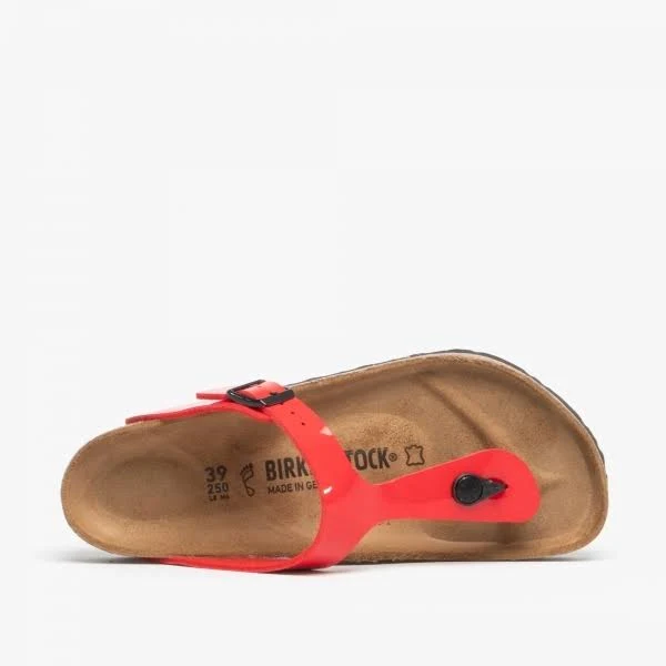 Birkenstock Gizeh Birko-Flor Patent Cherry Thong Sandals