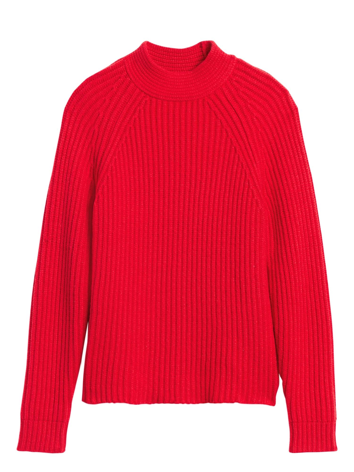 Banana Republic Women's Chunky High Crew-Neck Sweater True Red Size S