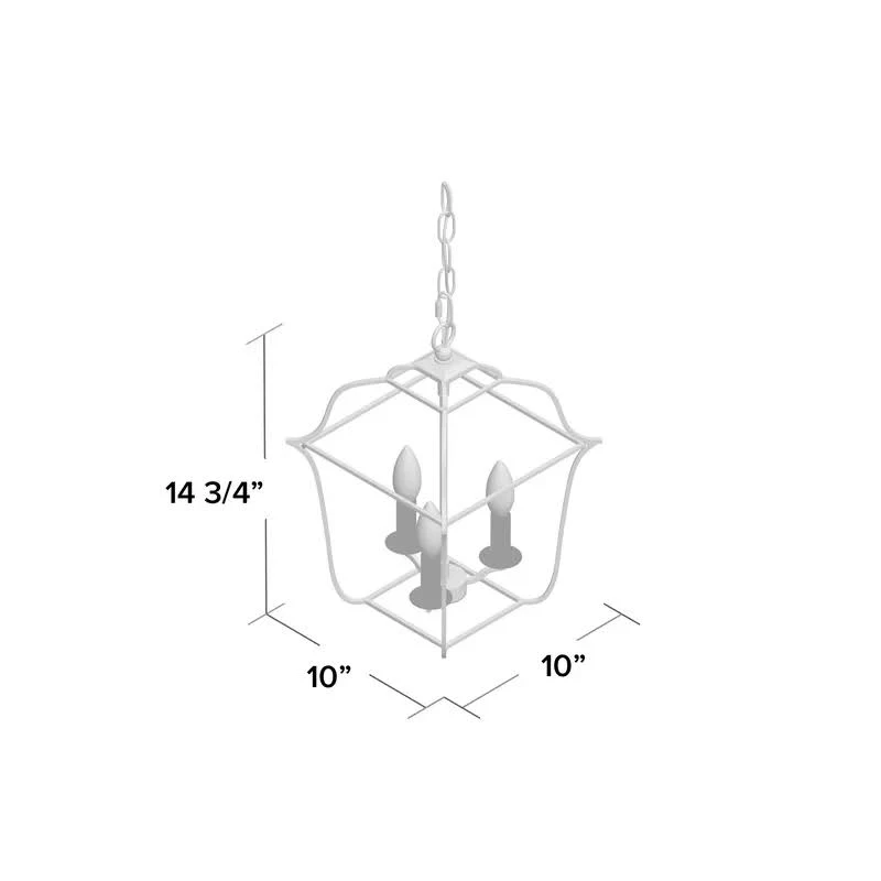 Chloe 3 - Light Lantern Geometric Pendant - Century Silver Leaf