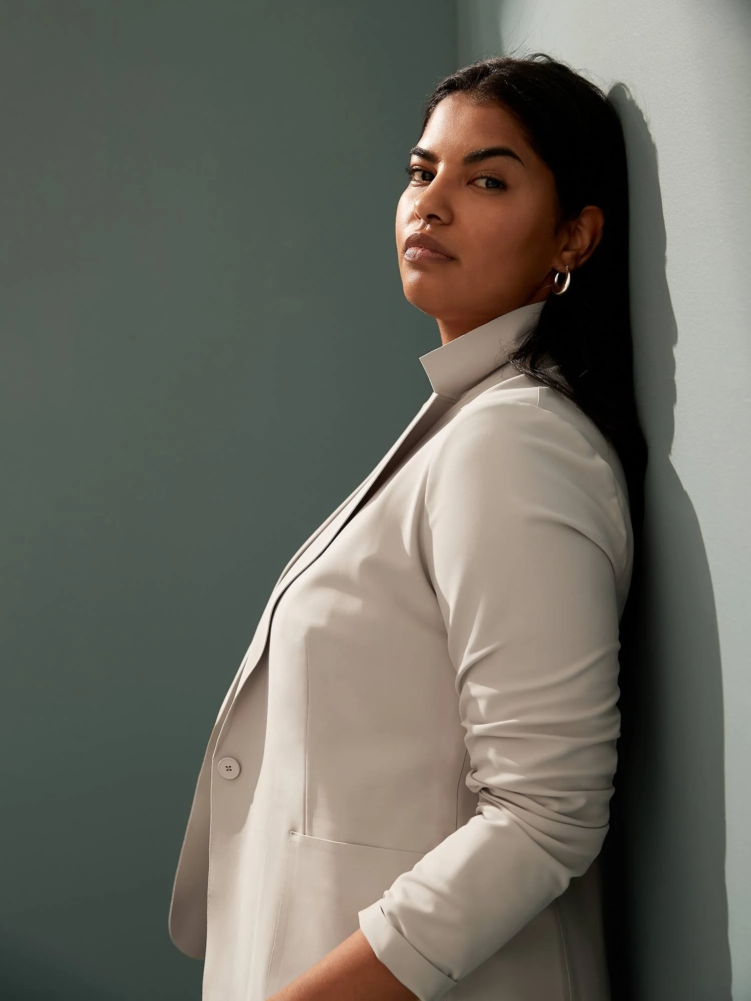 Banana Republic Women's Luxe Sculpt Blazer Sea Salt Size 0