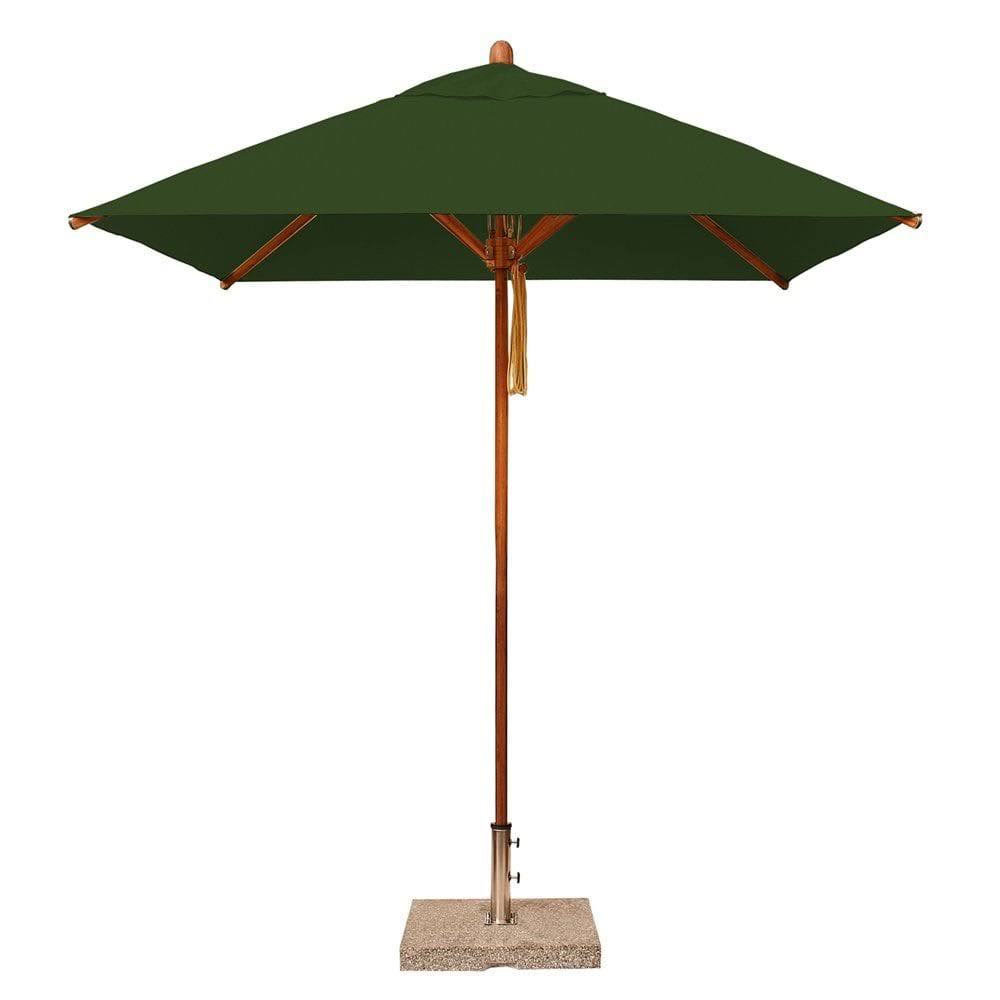 Bambrella SQ-L Levante 7-ft Square Bamboo Market Umbrella, Forest Green