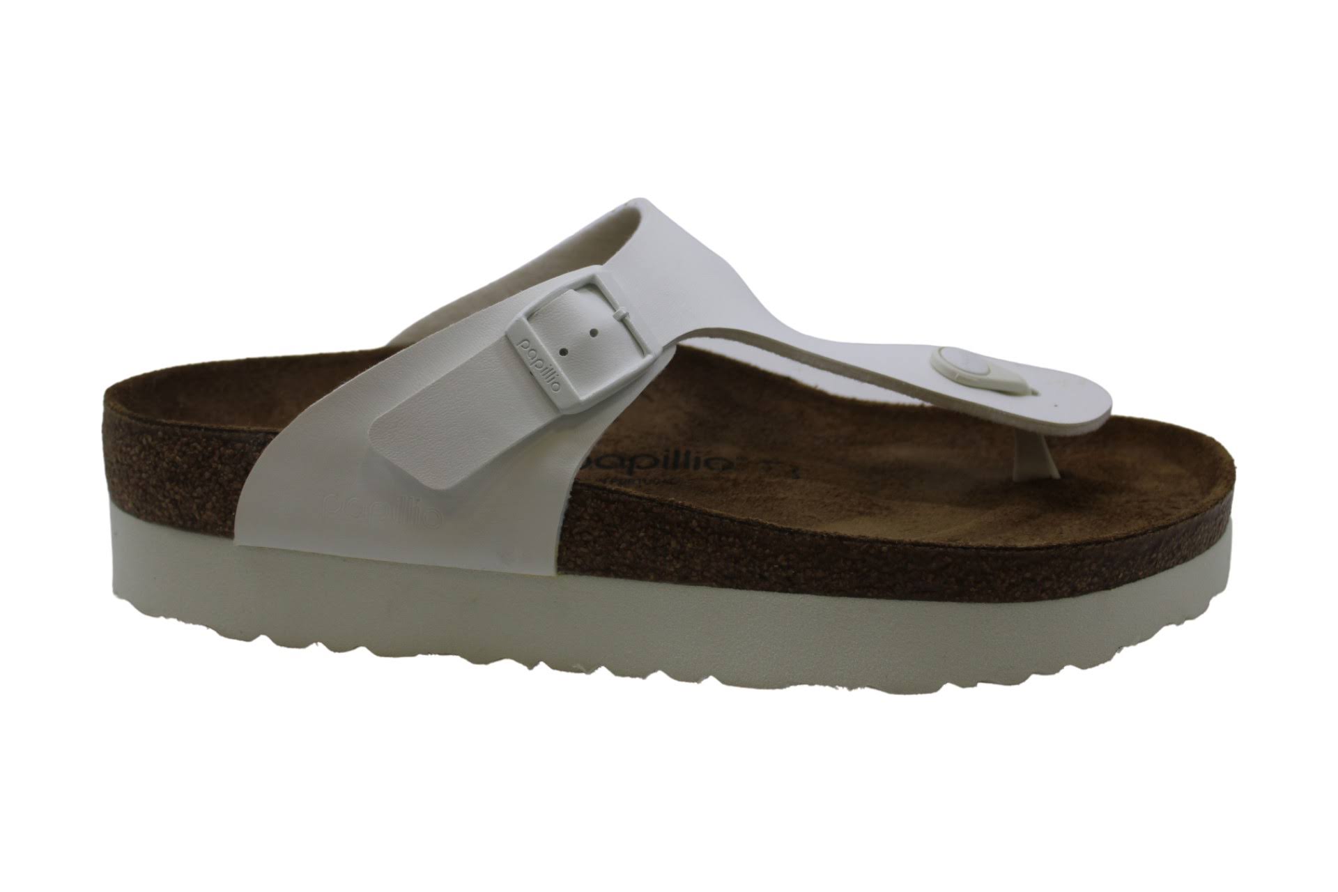 Papillio Womens Gizeh Open Toe Casual T-Strap Sandals, White