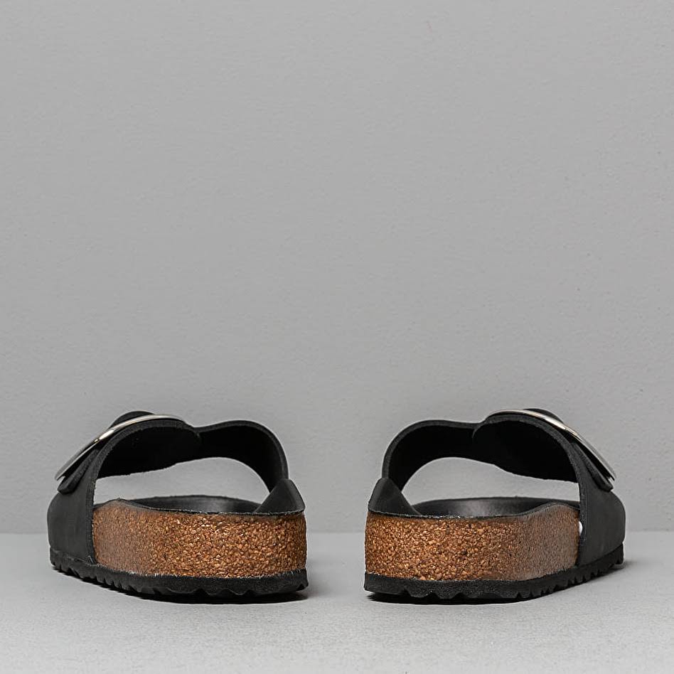Birkenstock Madrid Big Buckle Oiled Leather Sandals - Black