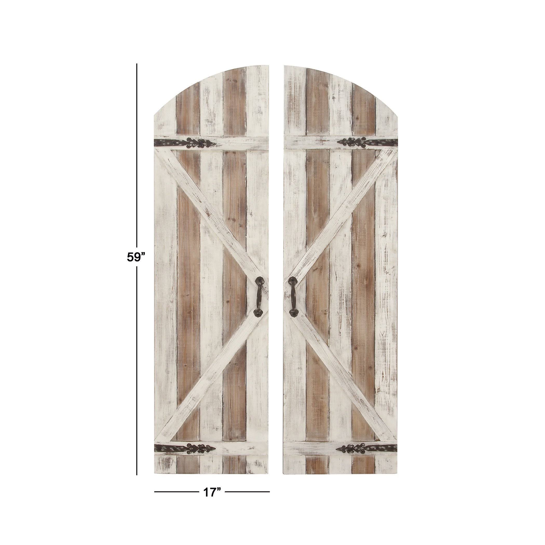 Benzara 2 Piece Wood Metal Wall Plaque Set