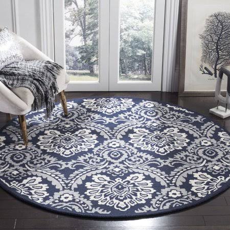 Darby Home Co Bevis Hand Tufted Wool Navy (Blue) Area Rug; Round 6&