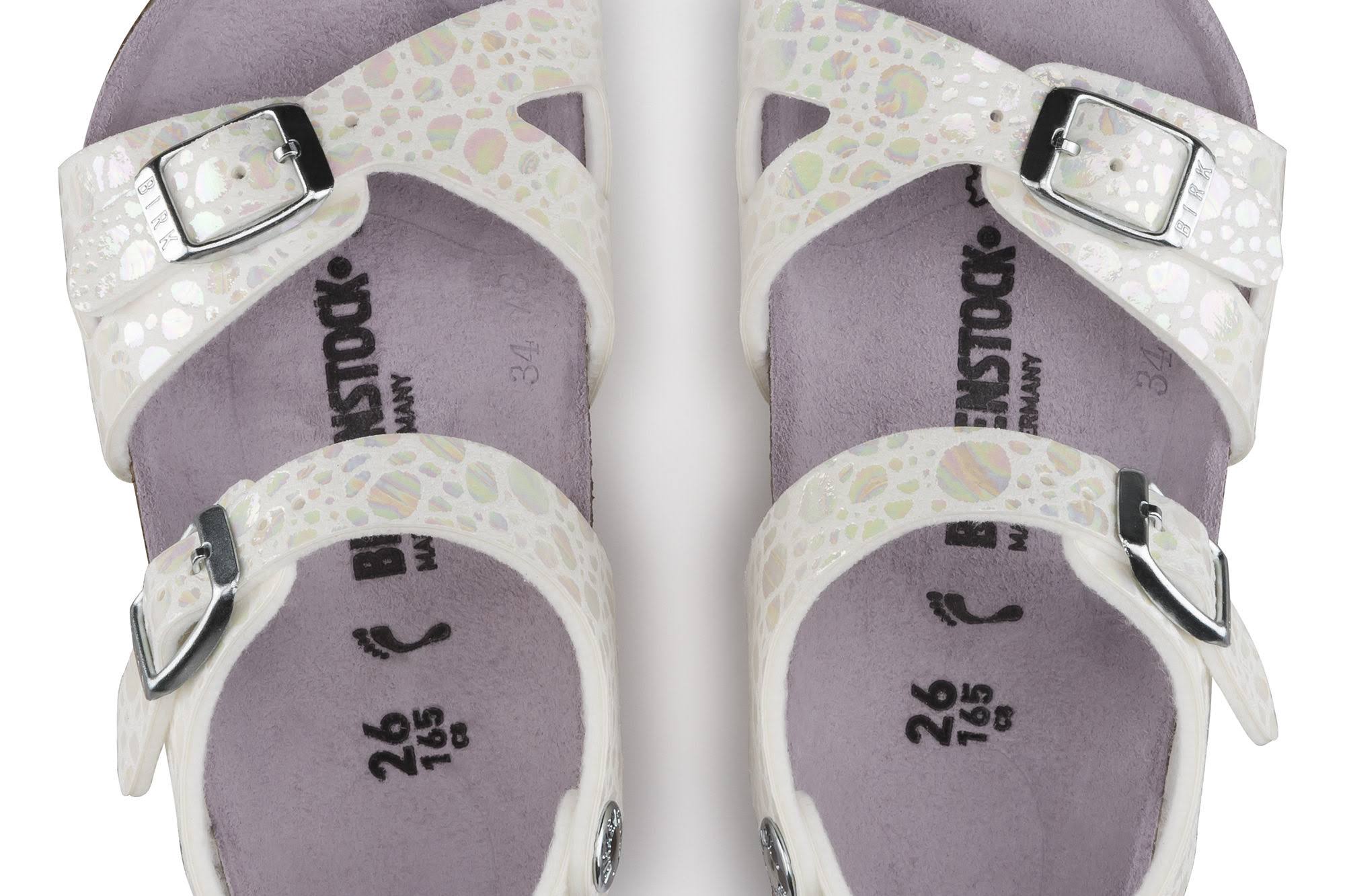 Birkenstock Rio Kids Sandals - Metallic Stones White