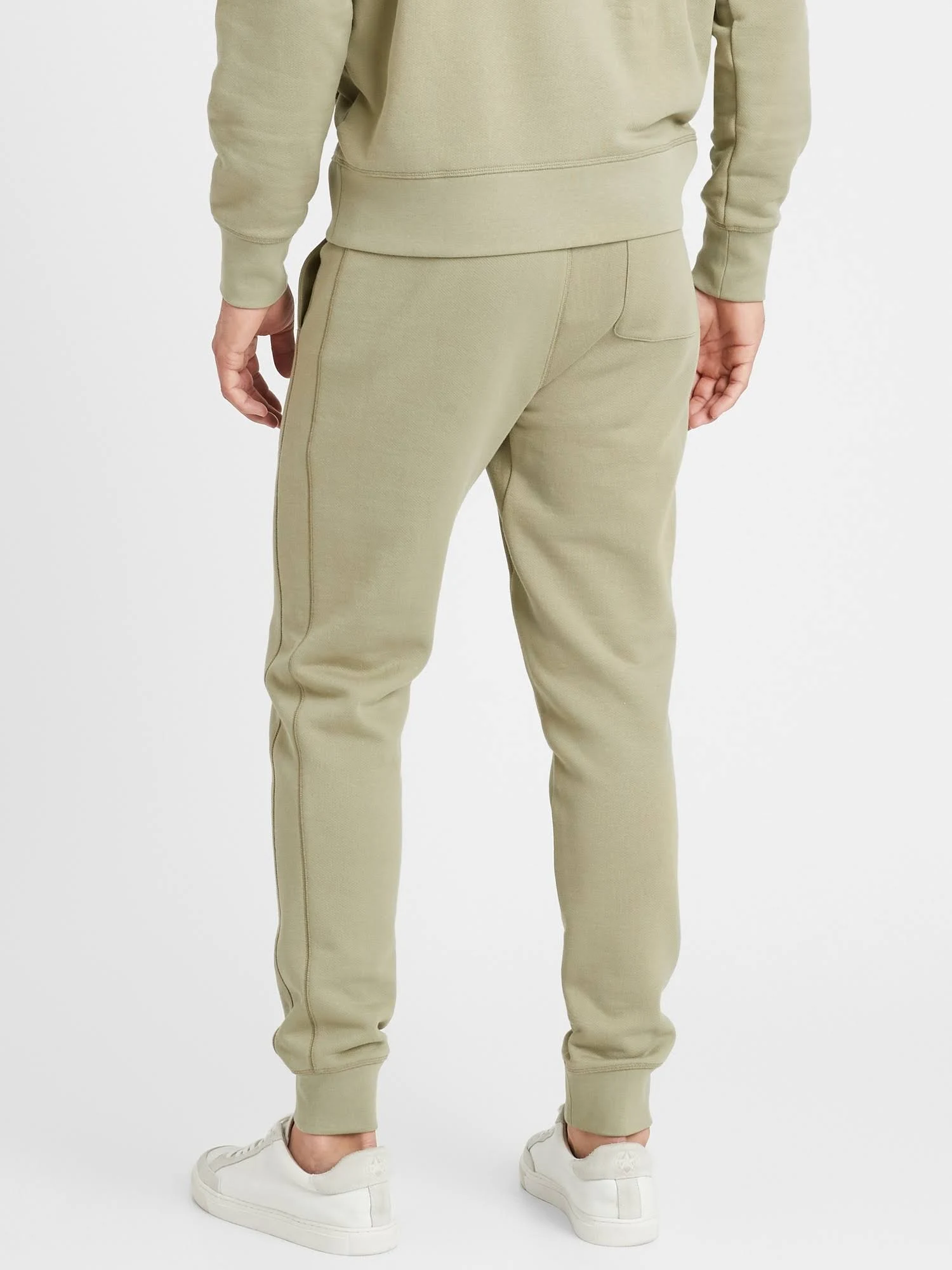 Banana Republic Men's Organic French Terry Jogger Green Cardoon Size L