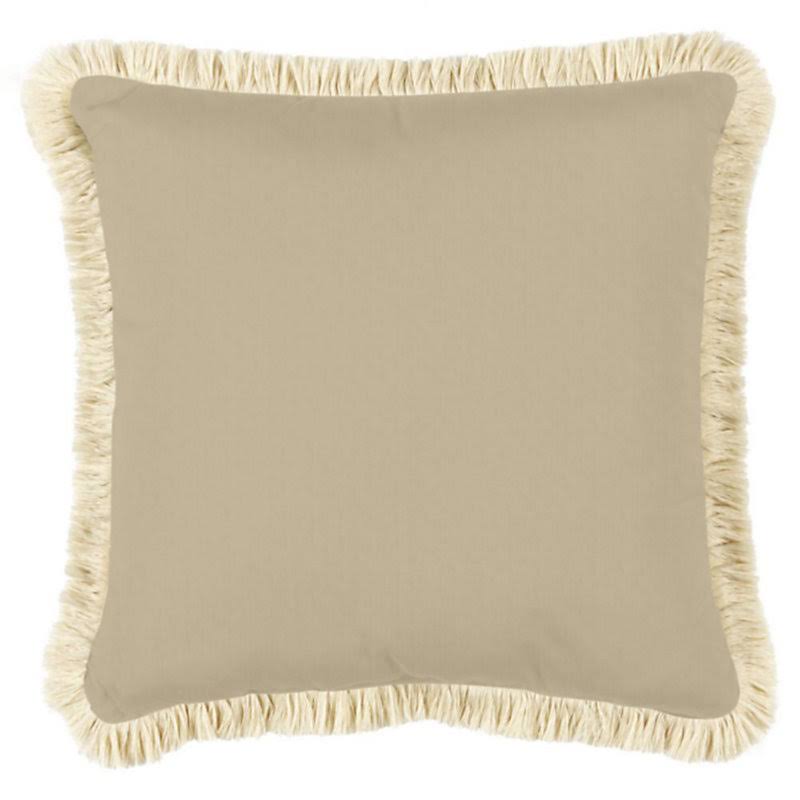 Fringed Pillow -16 inch Square Canopy Cornflower/White - Ballard Designs