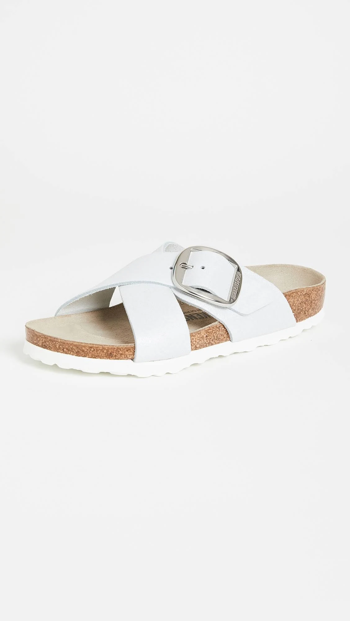Birkenstock Women's Siena Big Buckle, Washed Metallic White Size: 38 N