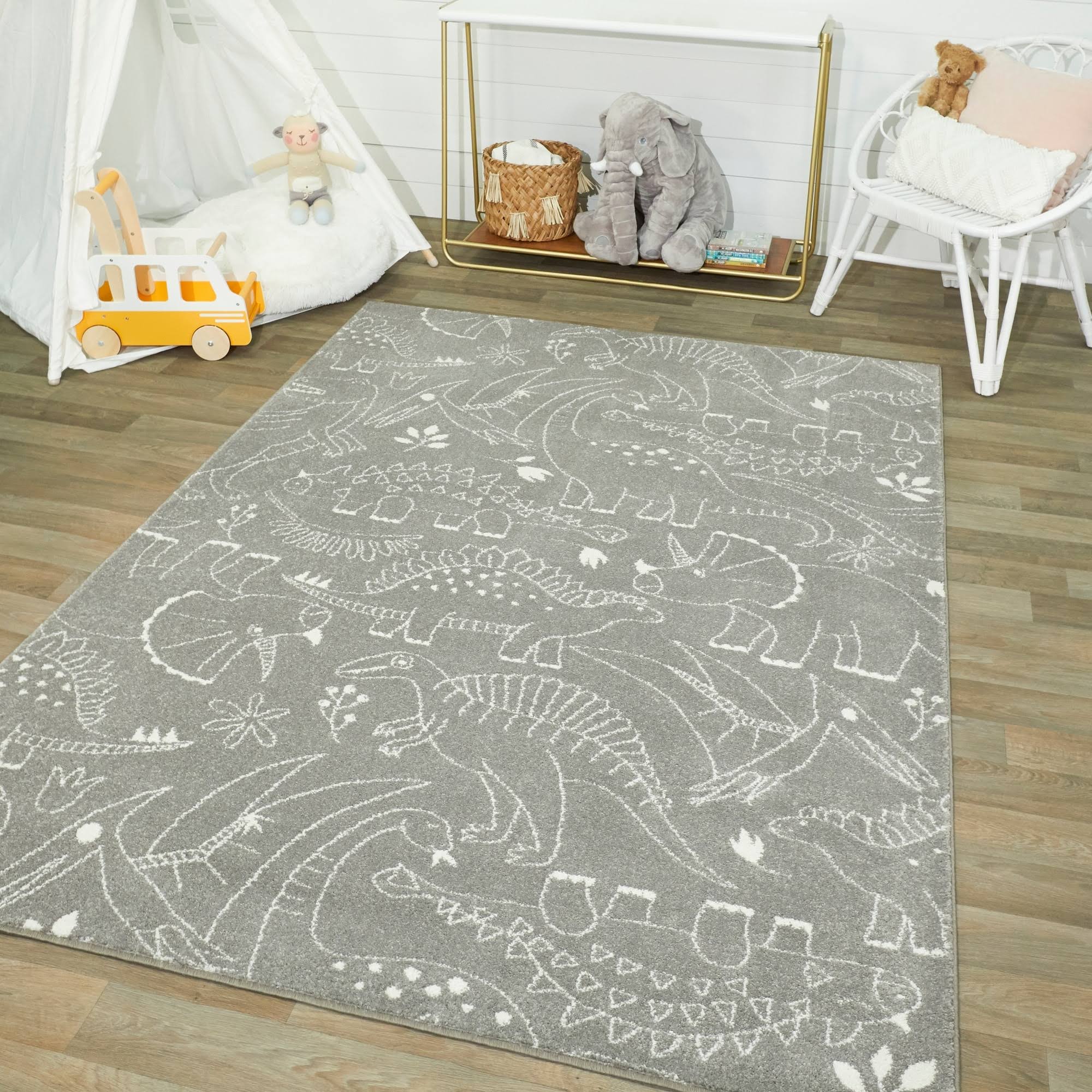 BALTA Parker Dinosaur Orange 5 ft. x 7 ft. Area Rug