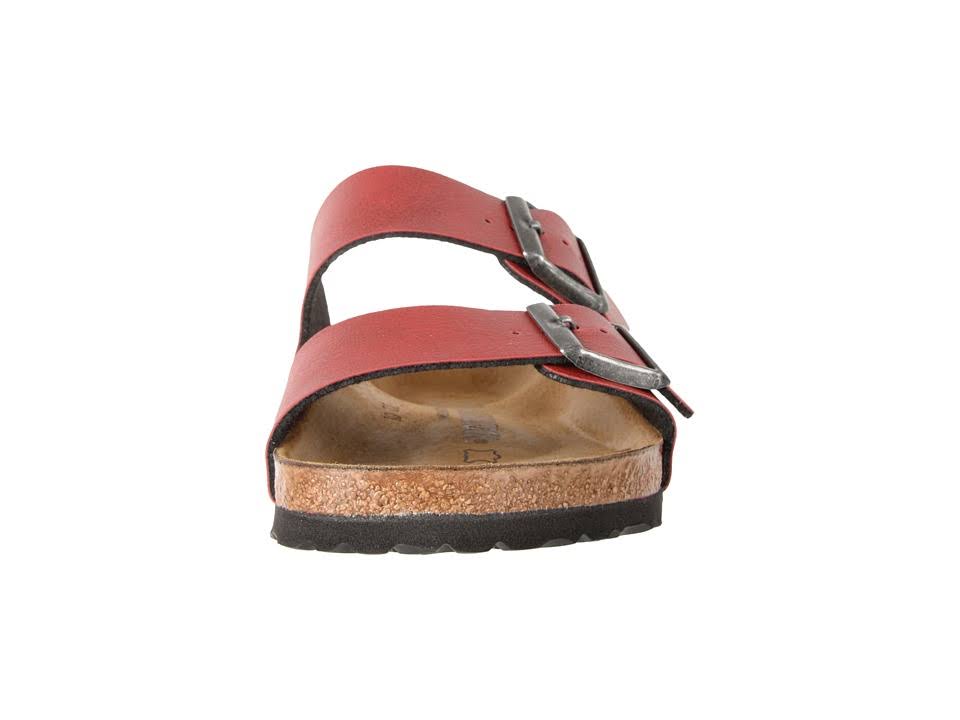 Birkenstock Women's Arizona Sandal - 42 - Bordeaux Pull Up Birko-Flor