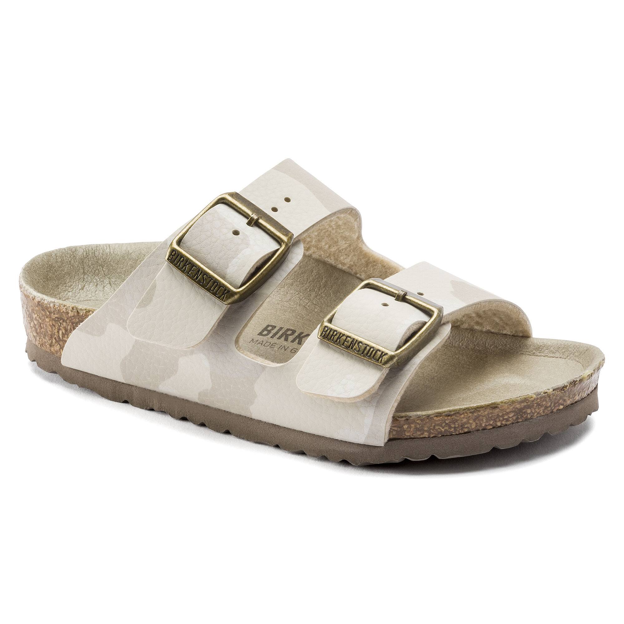 BIRKENSTOCK Kids Arizona Birko-Flor Desert Soil Camo Sand Two-Strap Sandals