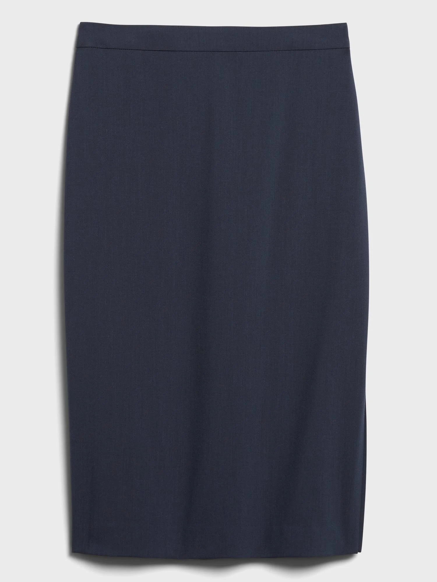 Banana Republic Women's Washable Italian Wool-Blend Pencil Skirt with Side Slit Navy Size 6
