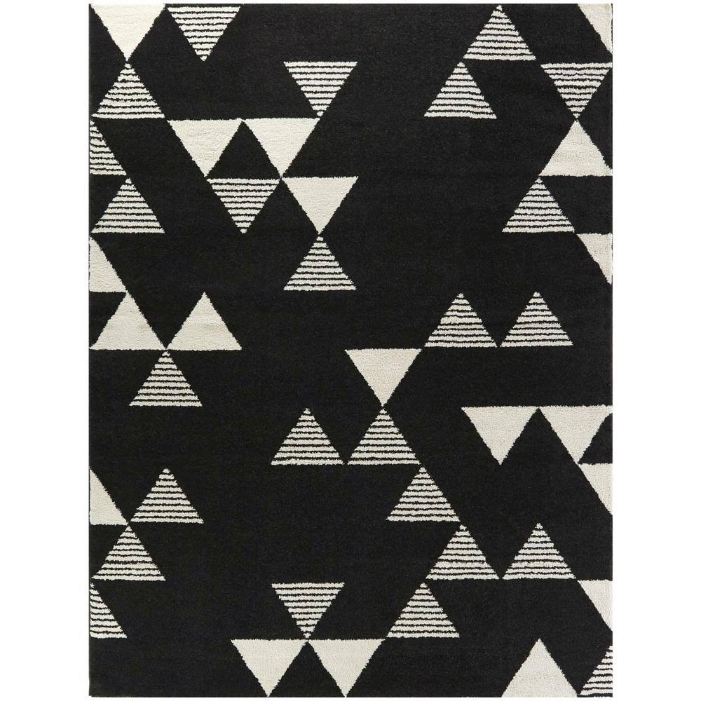 BALTA Phoebe Charcoal 7 ft. x 9 ft. Modern Geometric Area Rug, Grey