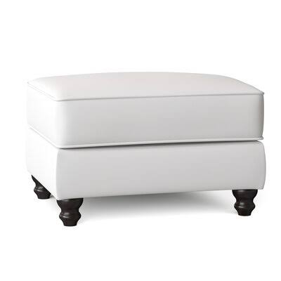 Birch Lane Huxley 31x22 Rectangle Standard Ottoman Body Fabric: Spinnsol Optic White, Leg Color: White