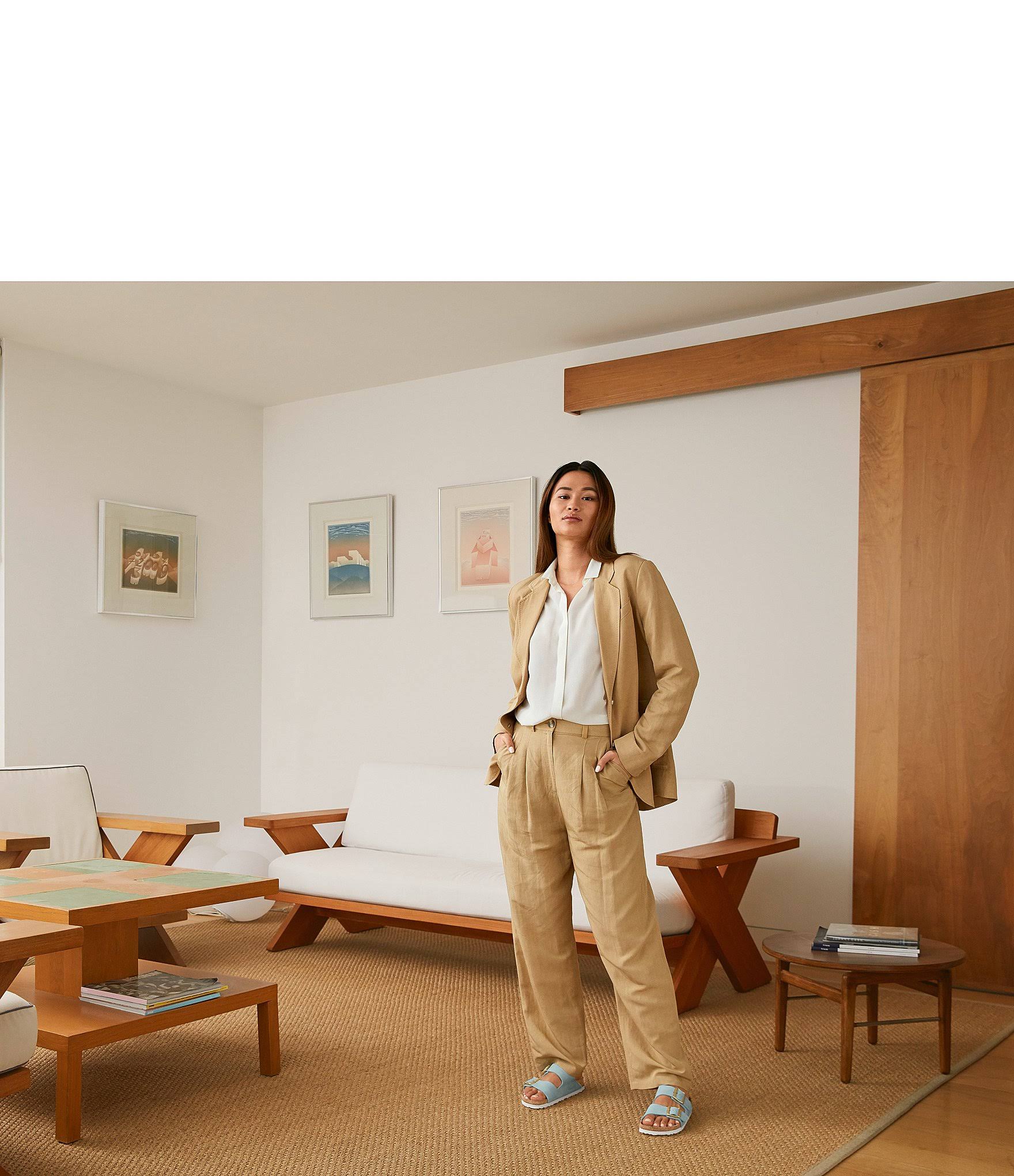 Birkenstock Women's Arizona Soft Footbed Sandals, Blue