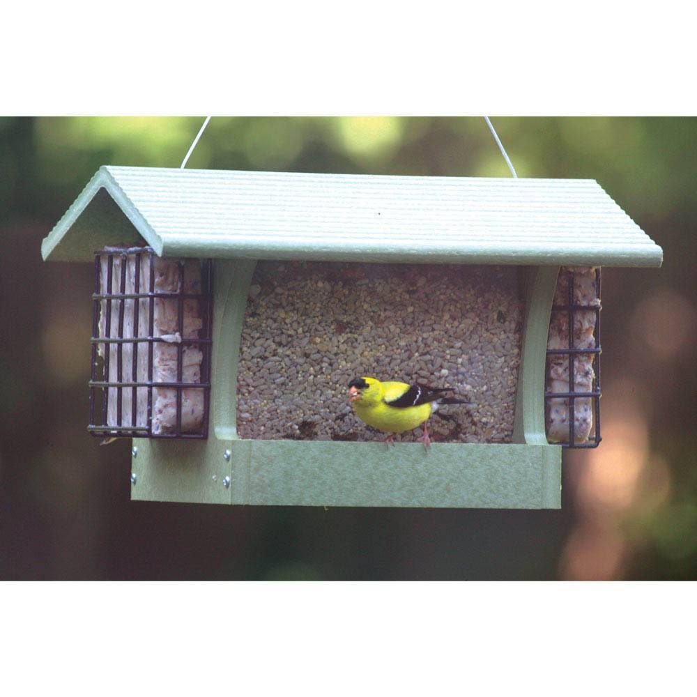 Green Solutions Recycled Medium Hopper Bird Feeder with Suet Cages