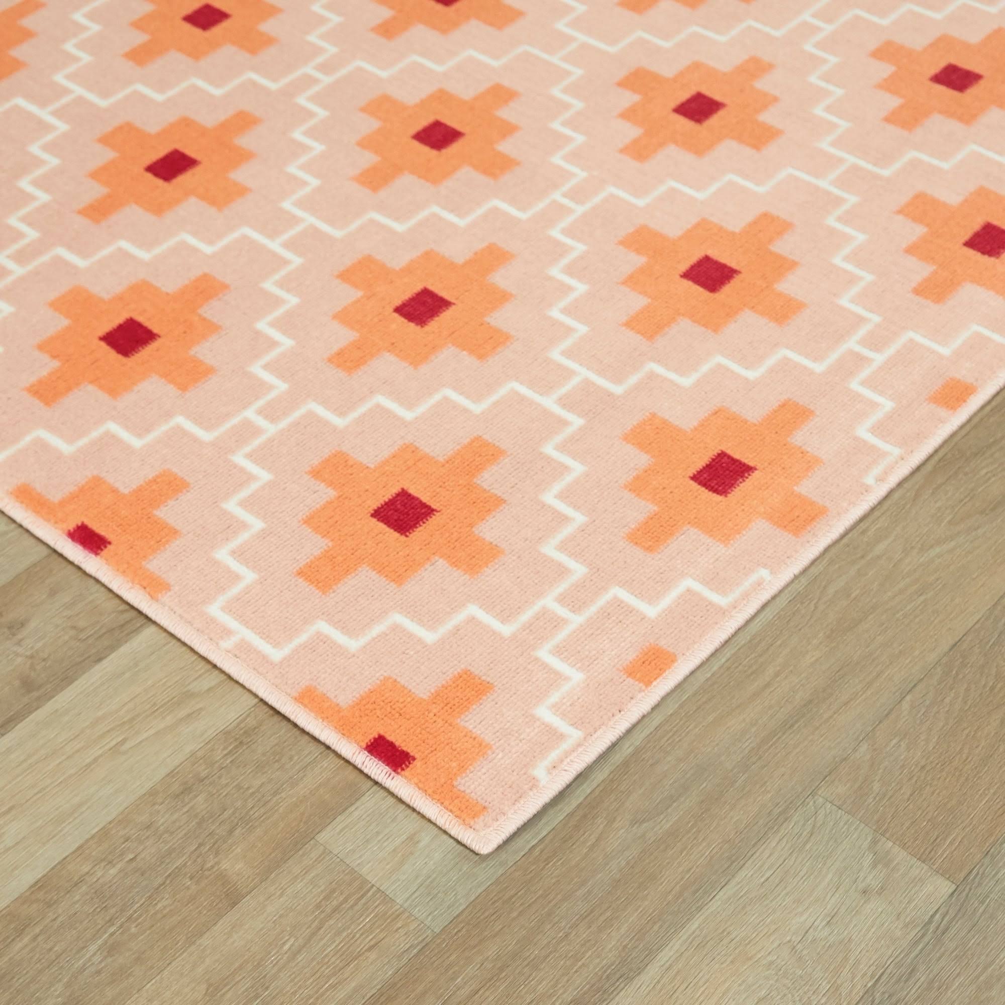 BALTA Gregory Pink 5 ft. x 7 ft. Geometric Trellis Area Rug