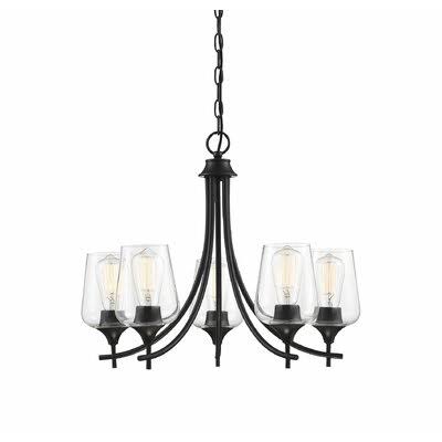 Keener 5-Light Shaded Classic/traditional Chandelier Finish: Black