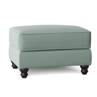 Birch Lane Huxley 31x22 Rectangle Standard Ottoman Body Fabric: Bayou Spray, Leg Color: Black Walnut