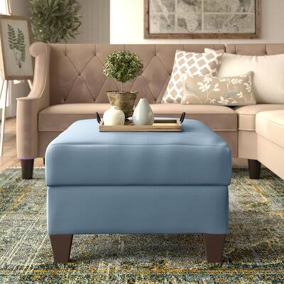 Birch Lane Fairchild 44x22 Rectangle Standard Slipcovered Ottoman Body Fabric: Nadia Moonstone