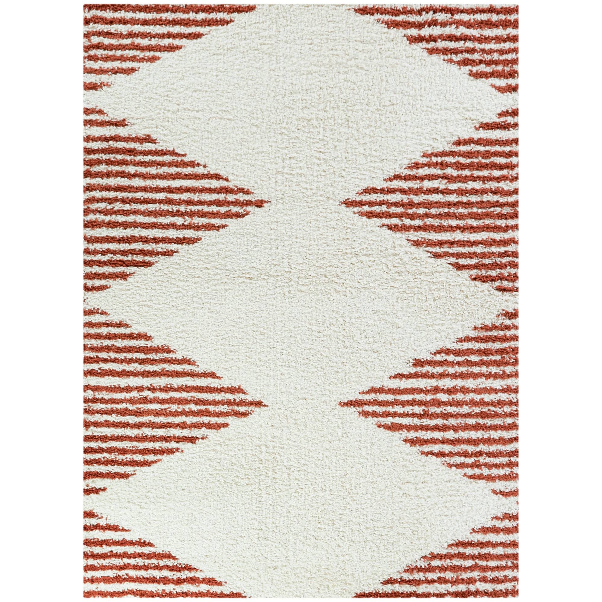 BALTA Hughes Burnt Orange 8 ft. x 10 ft. Striped Shag Area Rug