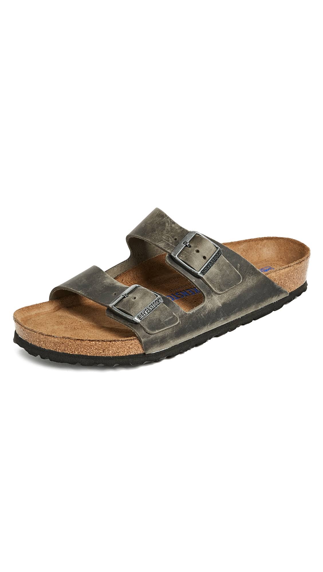 Birkenstock Arizona Oiled Leather Sandals, Iron, Size 42