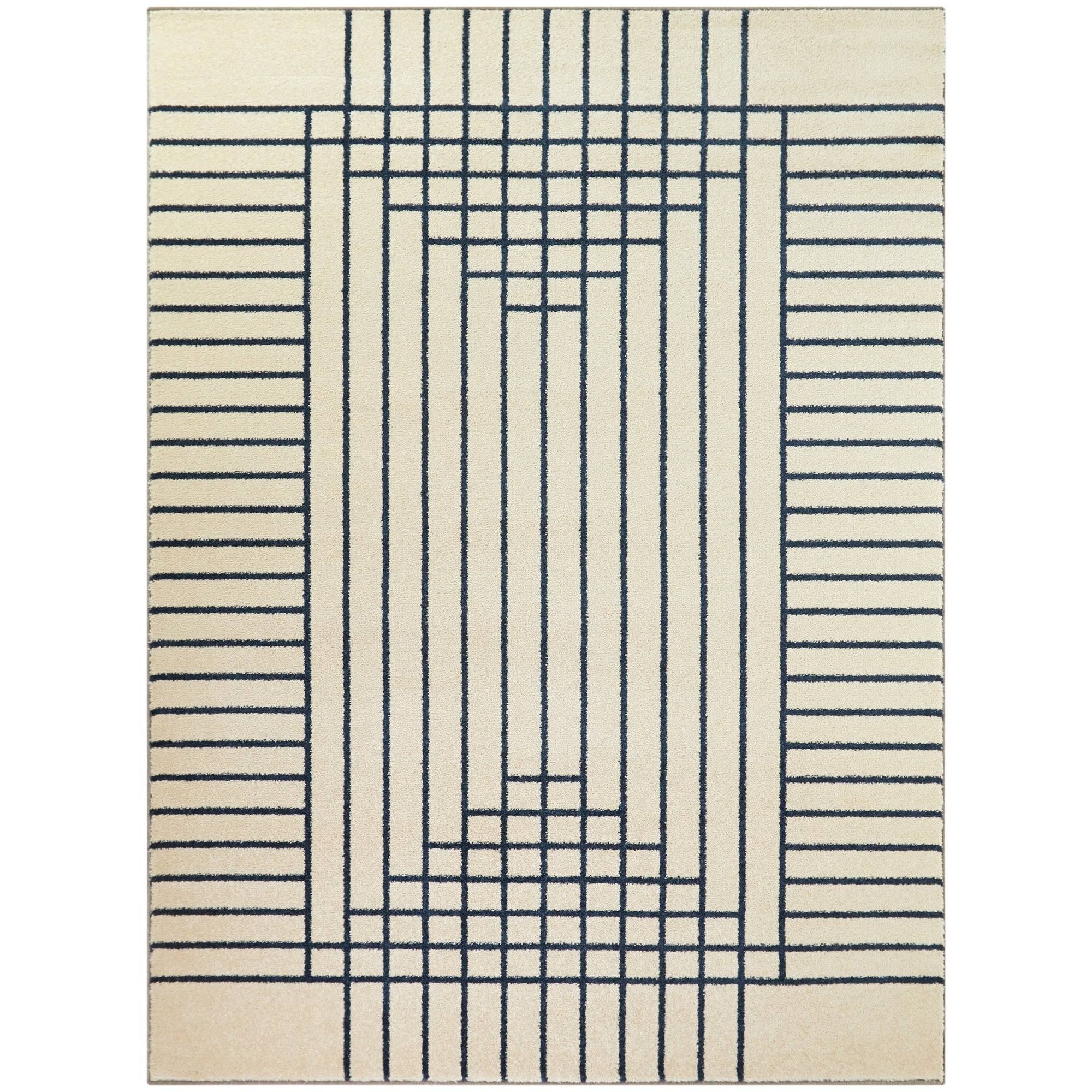 BALTA Shefford Taupe 5 ft. x 7 ft. Art Deco Striped Area Rug, Brown