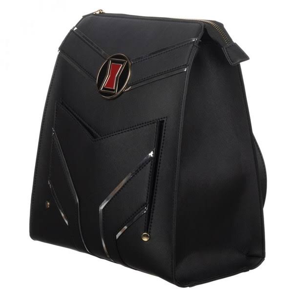 Black Widow Slim Faux Leather Mini Backpack Black