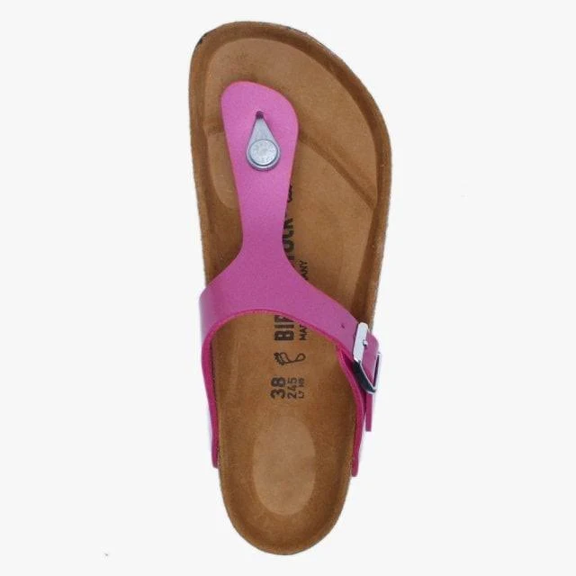 Birkenstock Gizeh Electric Metallic Magenta Birko-Flor Toe Post Sandal
