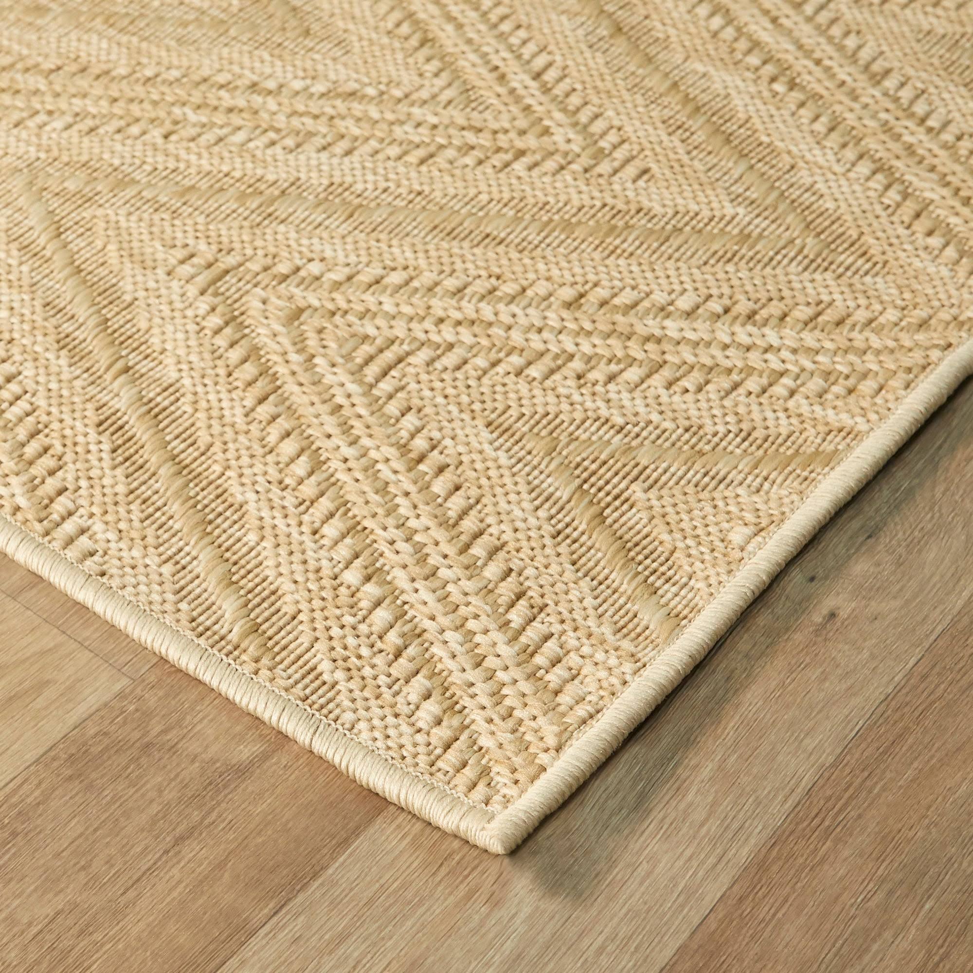BALTA Kava Beige 5 ft. x 7 ft. Chevron Flatweave Indoor/Outdoor Area Rug