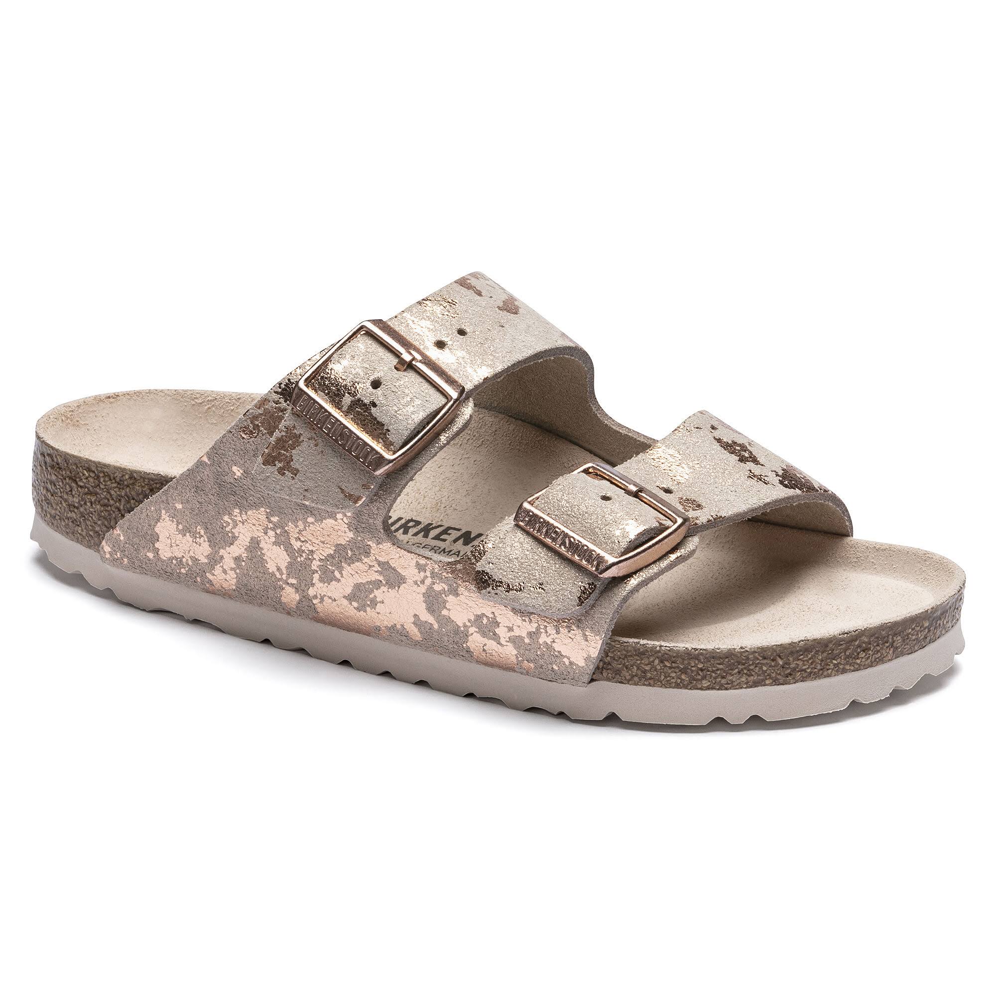 Birkenstock Womens Arizona Vintage Metallic Rose Copper Sandals Size 37