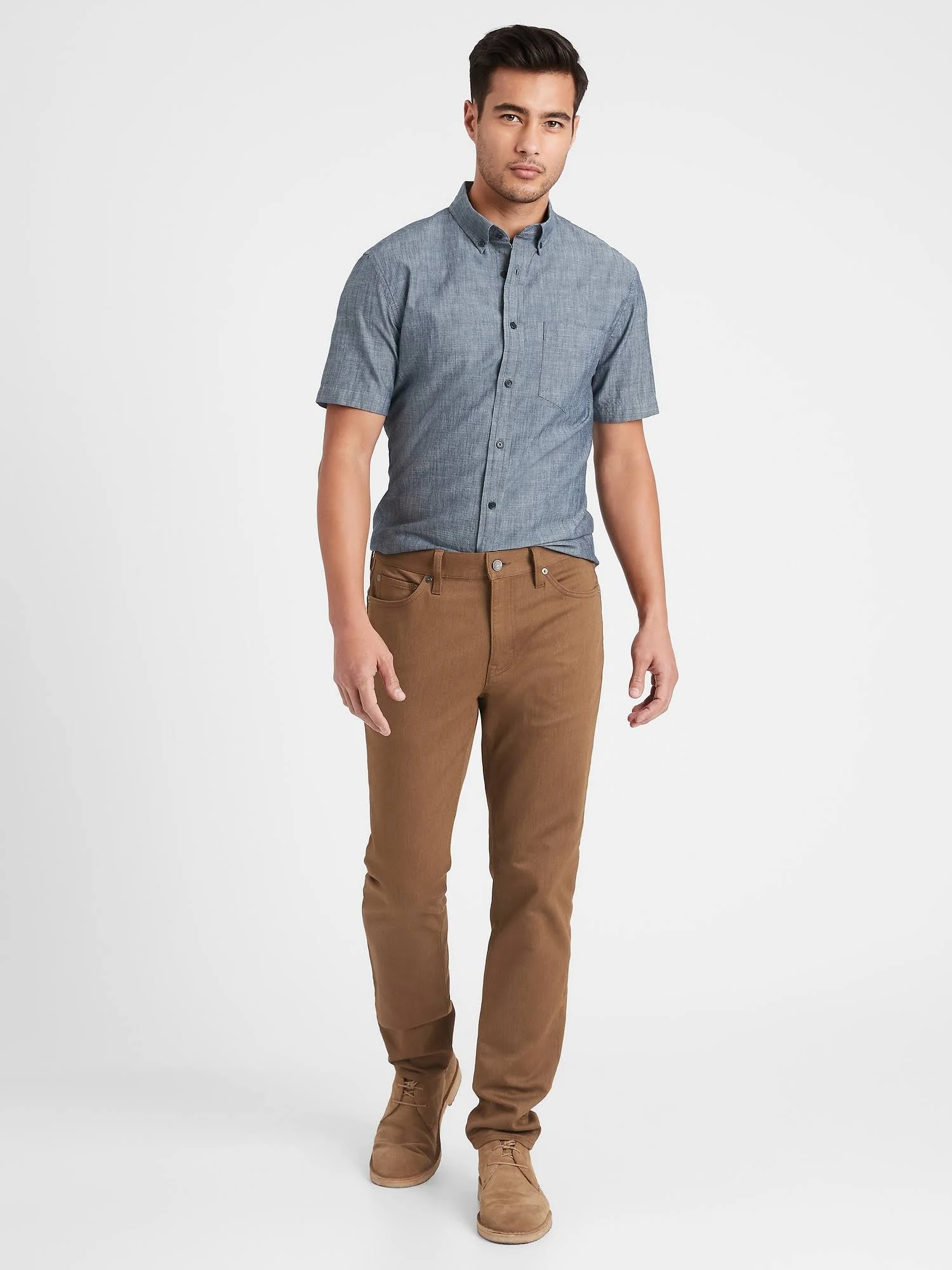 Banana Republic Men's Athletic Tapered Heathered Traveler Pant Camel Size 29W 30L