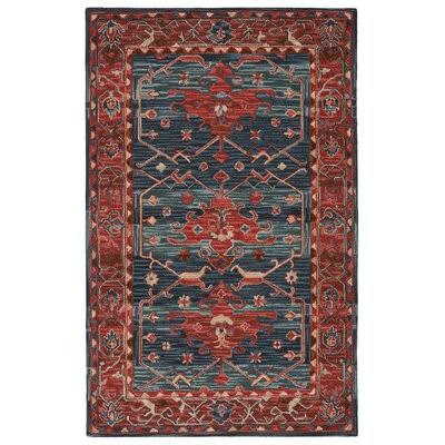Maximilian Oriental Handmade Tufted Wool Red/Blue Area Rug Birch Lane Rug Size: Rectangle 8& x 10&