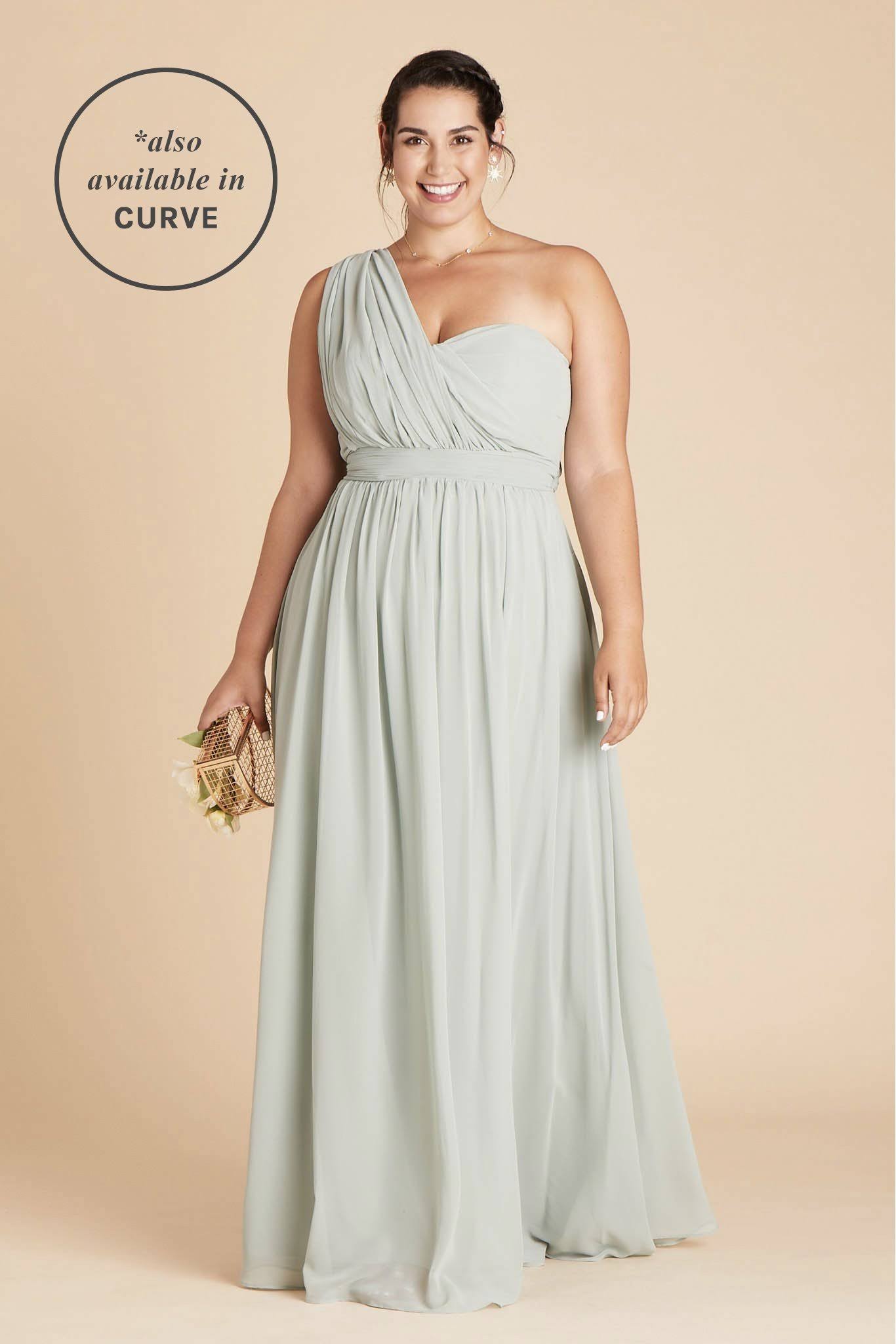 Grace Convertible Chiffon Bridesmaid Dress in Sage Xs / Sage / No Slit
