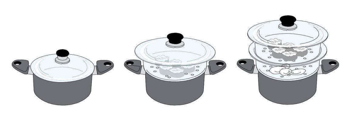 Ballarini 8225IH.20 GLI Speciali Cuocivapore Glass Steamer Set