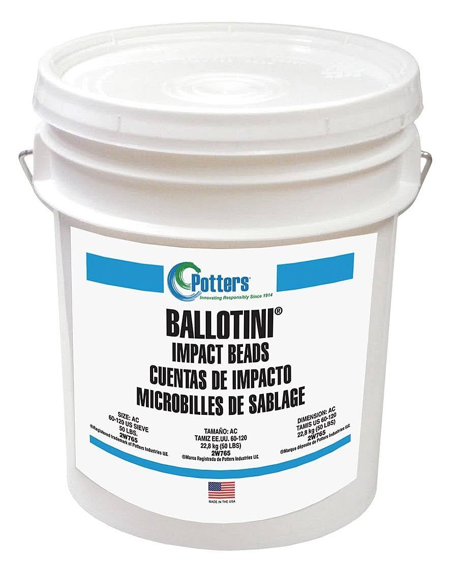 Ballotini Glass Beads Blast Media, 45 to 90 Nominal Dia. Micron Range, 53 lb Pail Ah (170-325)