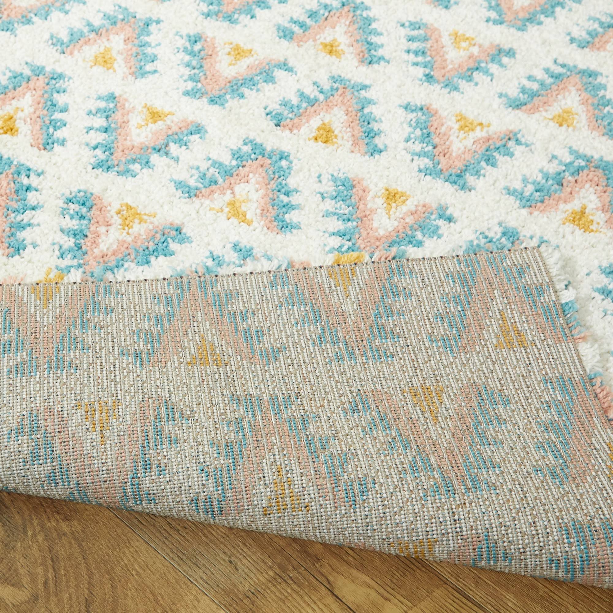 Hadley Geometric Moroccan Shag Berber Area Rug - 2&7x22 x 7& Runner - Rust