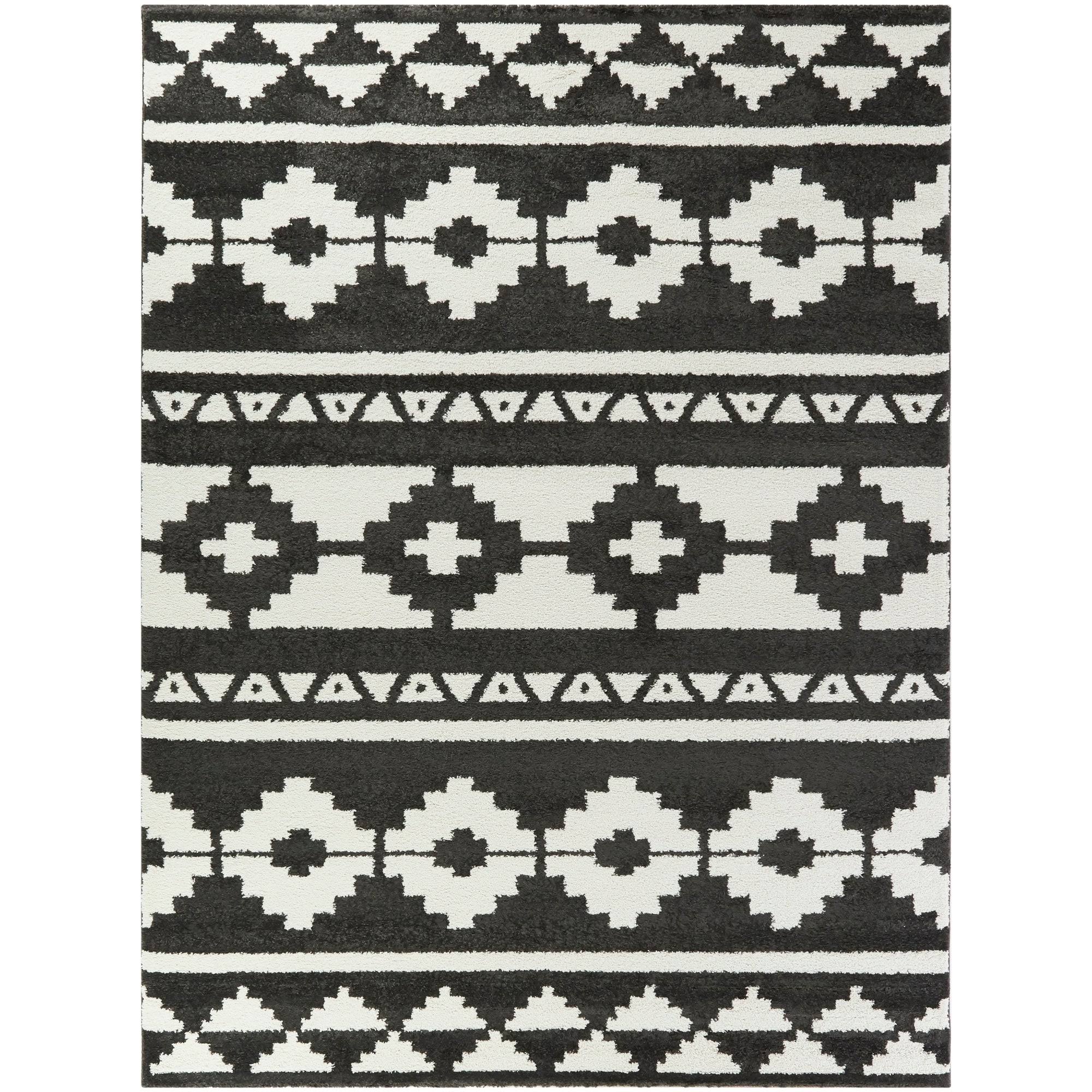 Karine Geometric Indoor Area Rug - 2& x 7& Runner - Navy