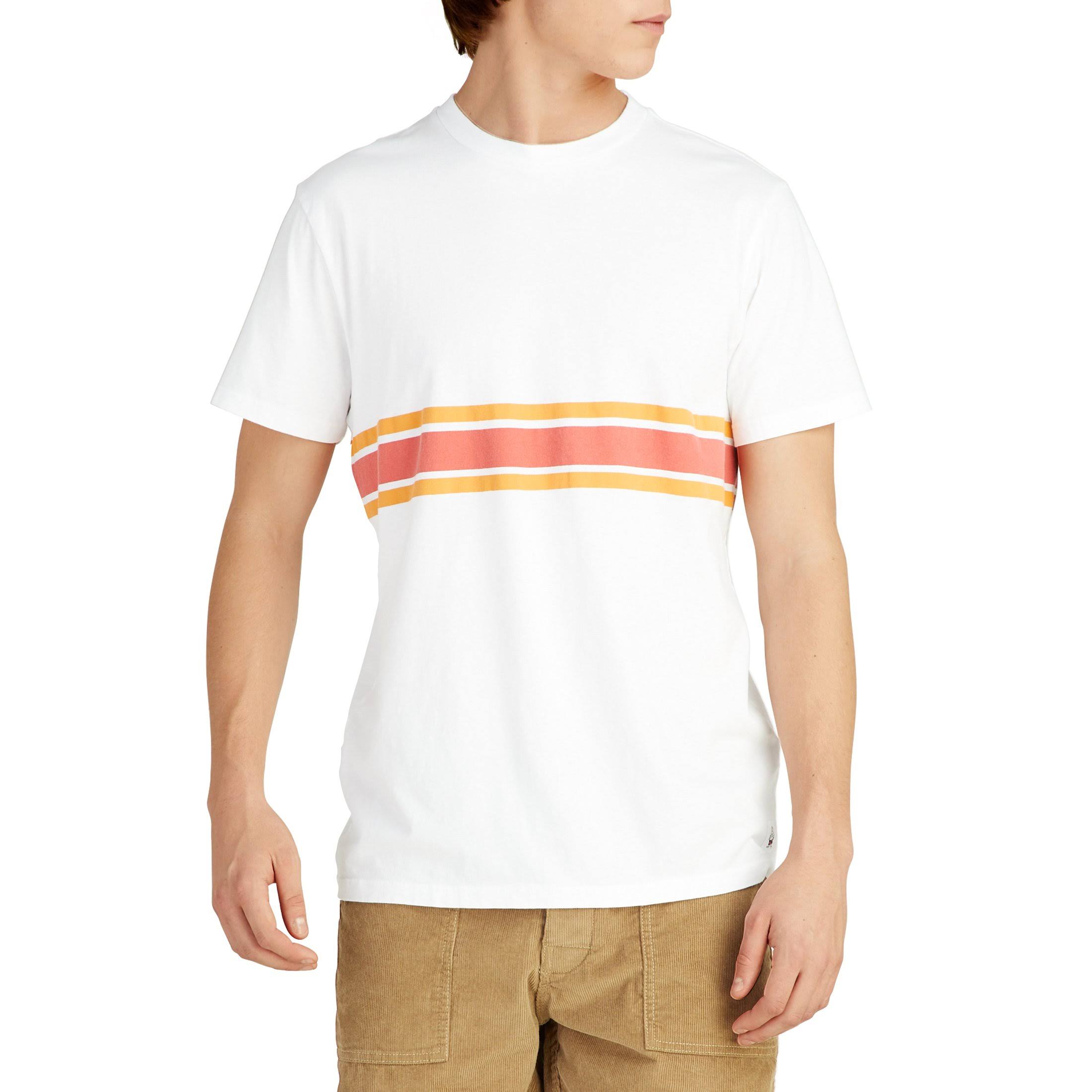 3 Stripe Comp T-Shirt - White & Paprika / Gold | Birdwell XL / White, Paprika & Gold 139