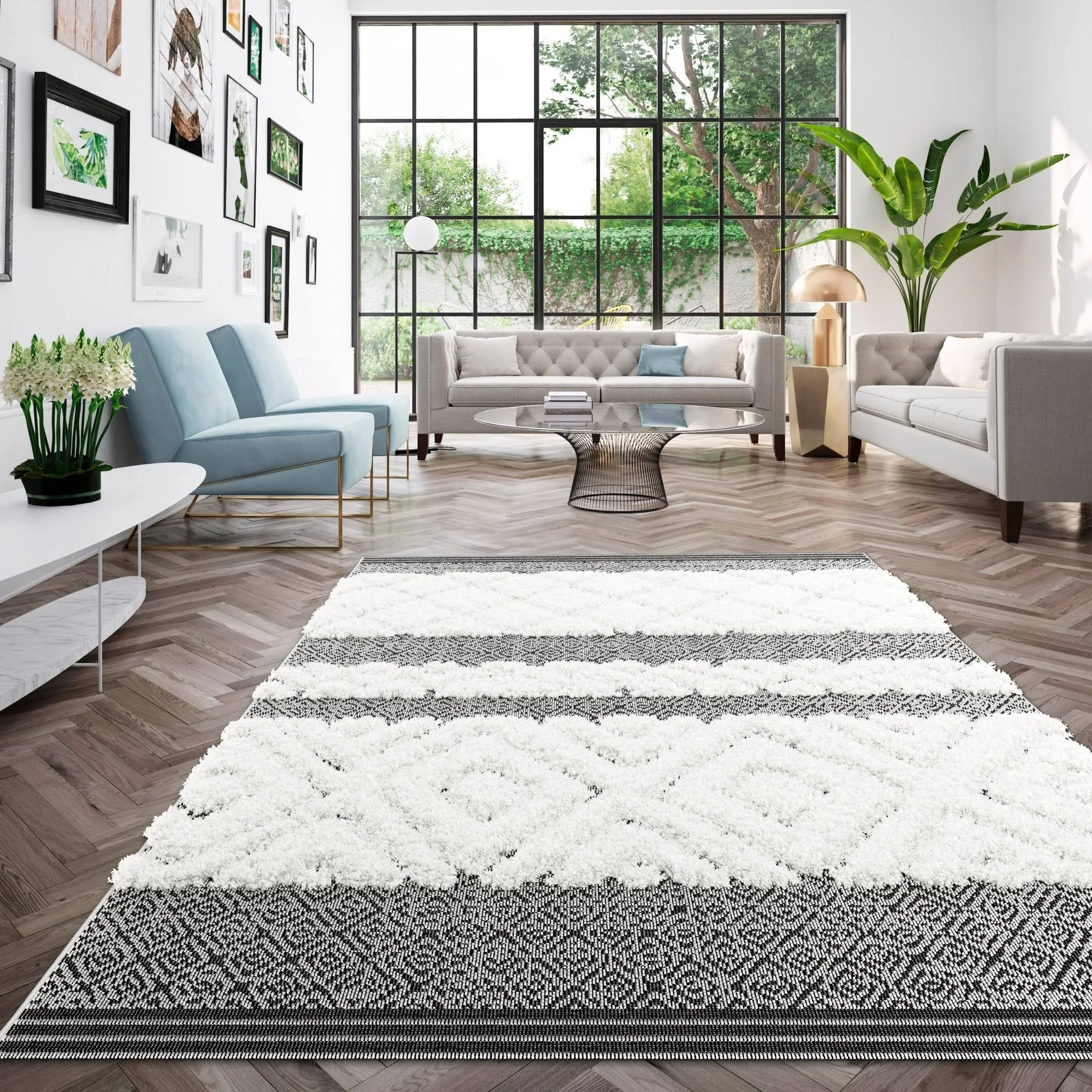 Carlyle Scandinavian Area Rug - 2&7x22 x 7& Runner - White
