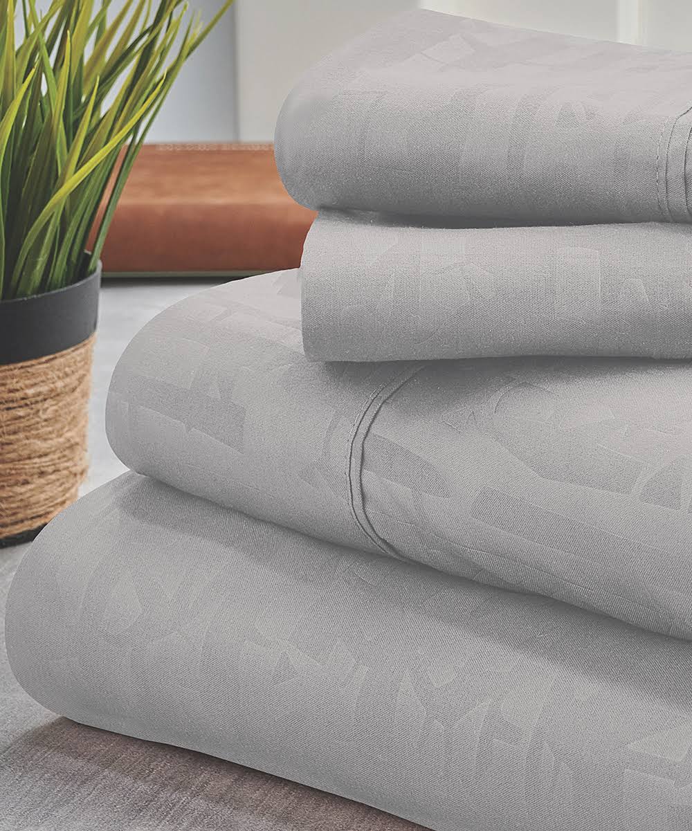 Bamboo 1800 Count Leaf Embossed Bed Sheet Set